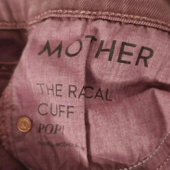 Mother Rascal  Cuff Pop Jeans Stretchy Denim Wild Orchid Sz 24 Mid Rise - Picture 3 of 12